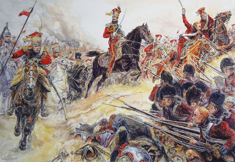 Aquarelle Napoléon Waterloo